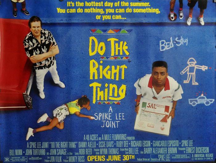 spike lee gör det rätta filmaffischen som släpptes 1990 för att illustrera sammandrabbningen mot Donald Trump efter Oscars 2019