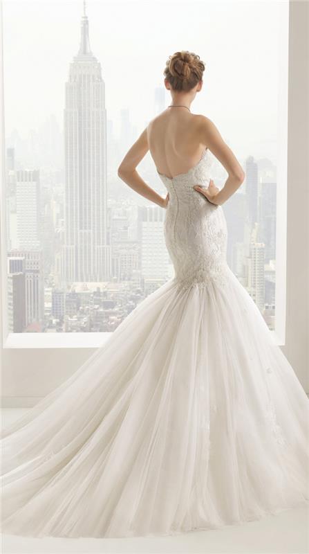 Vestito da sposa Principessa، ragazza con abito da sposa stile sirena، تول بيانكو