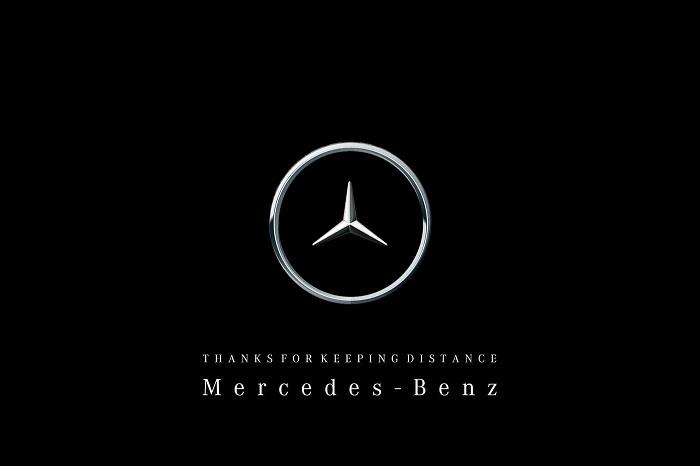 Mercedes-Benz ändrar sin logotyp genom att förkorta sin stjärna för att illustrera social distans