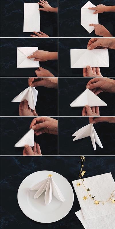 ľahký návod na skladanie papierových obrúskov, kreatívny koníček s umením origami, ako skladať obrúsok na vianočný večierok